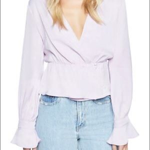 NWT Bardot Leonie Lilac Wrap Blouse
